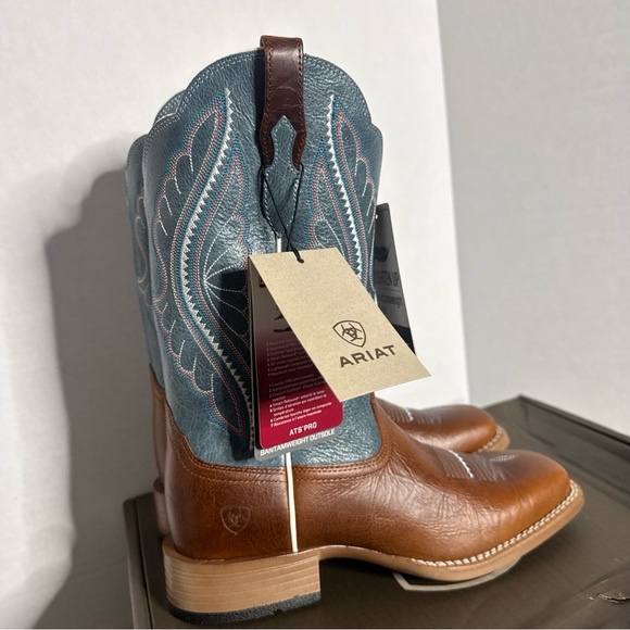 Ariat Women’s Boots PrimeTime Size 8 Square Toe Gingersnap Baby Blue Eyes NEW - Picture 8 of 8